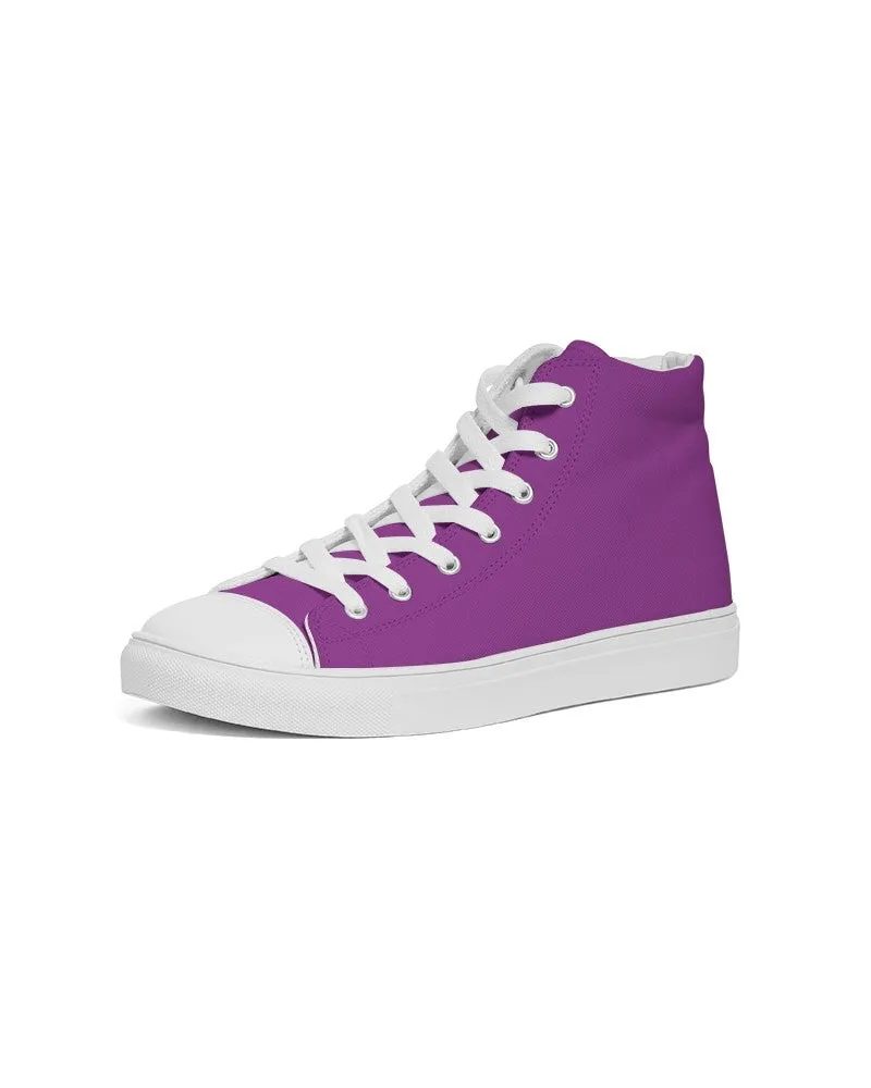 Bright Purple Women's High-top Canvas Sneakers | Women's | Bright Pure Purple | C50M100Y0K0