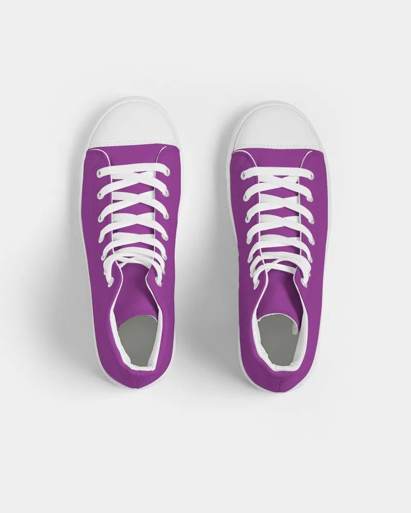 Bright Purple Women's High-top Canvas Sneakers | Women's | Bright Pure Purple | C50M100Y0K0