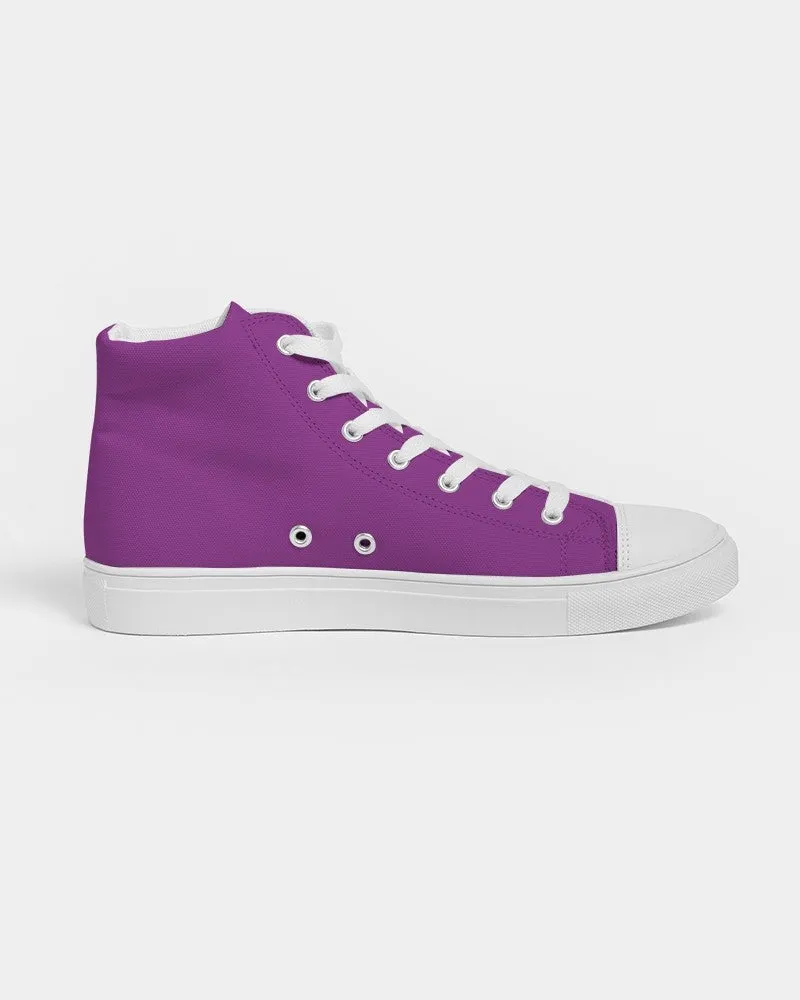 Bright Purple Women's High-top Canvas Sneakers | Women's | Bright Pure Purple | C50M100Y0K0