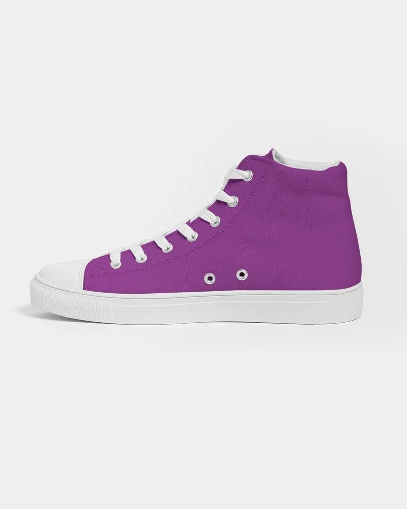 Bright Purple Women's High-top Canvas Sneakers | Women's | Bright Pure Purple | C50M100Y0K0