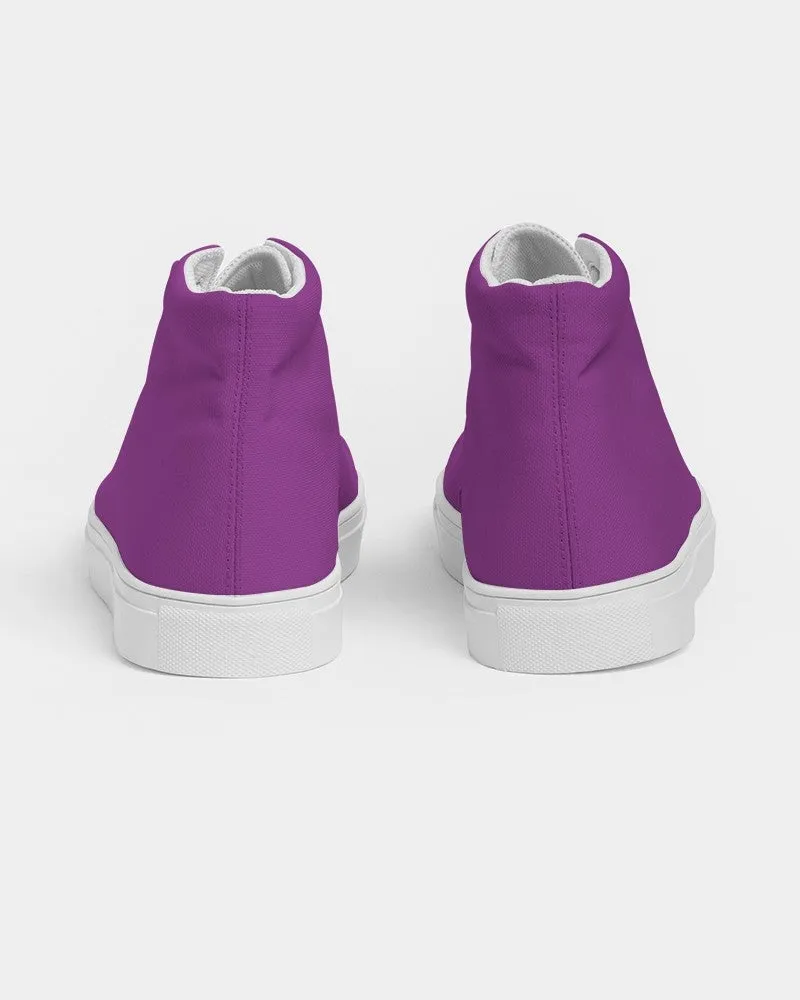 Bright Purple Women's High-top Canvas Sneakers | Women's | Bright Pure Purple | C50M100Y0K0