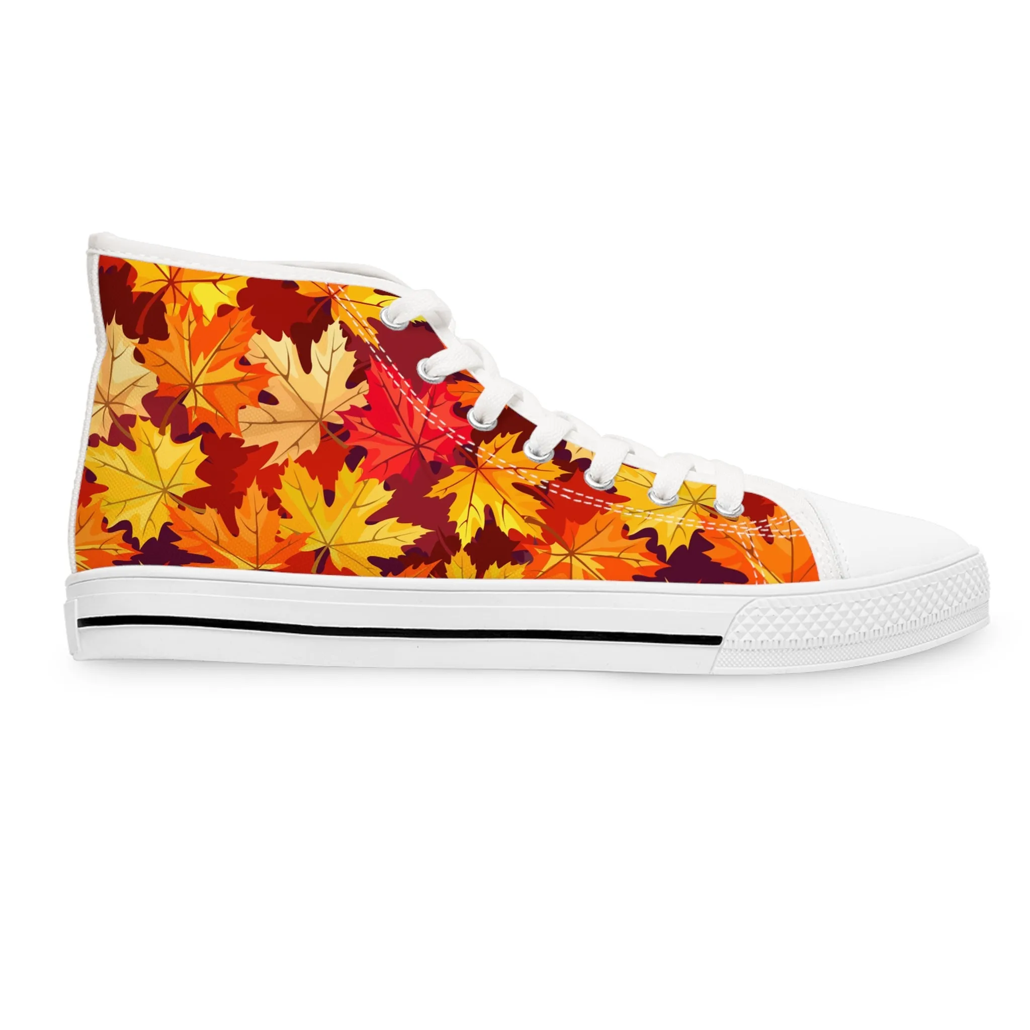 Colorful Autumn Leaves Women's High Top Sneakers