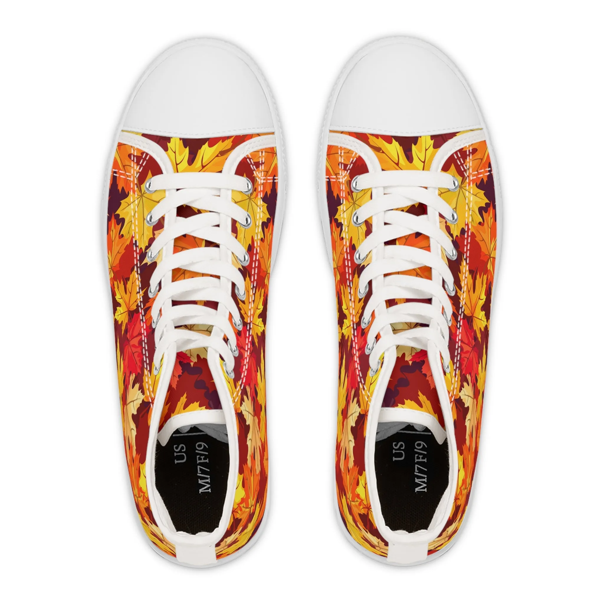 Colorful Autumn Leaves Women's High Top Sneakers