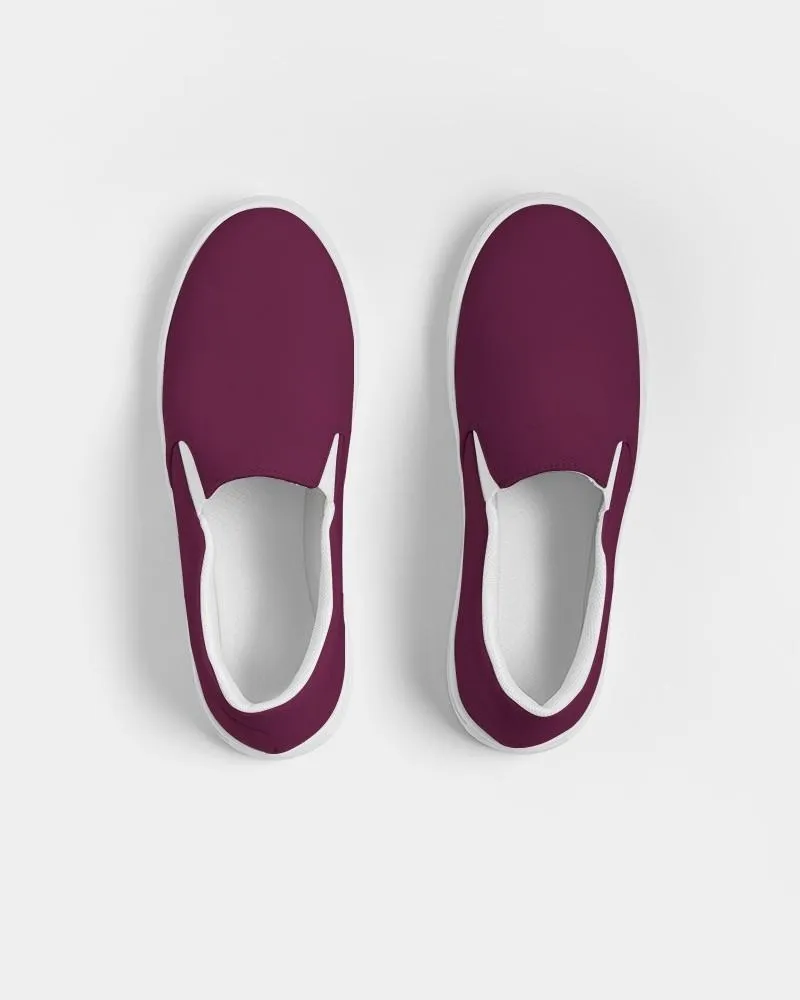 Dark Magenta Slip-On Canvas Sneakers | Women's | Dark Pure Magenta | C0M100Y0K80