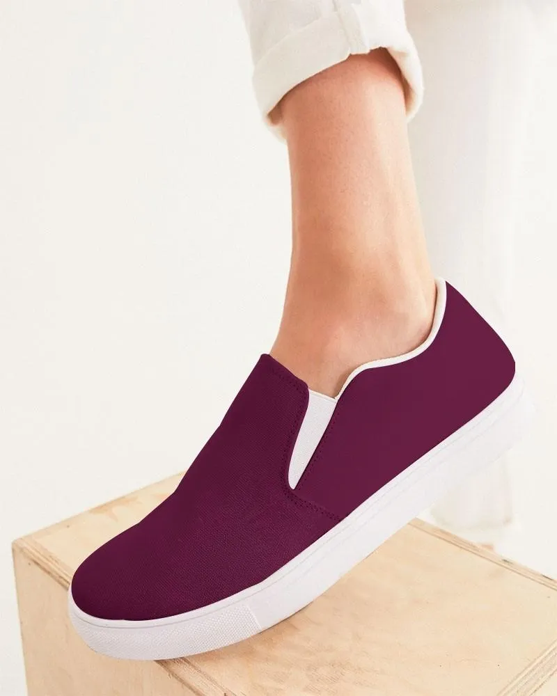 Dark Magenta Slip-On Canvas Sneakers | Women's | Dark Pure Magenta | C0M100Y0K80