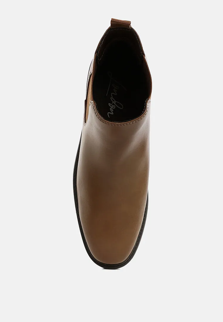 Fraser Faux Leather Pull Tabs Boots