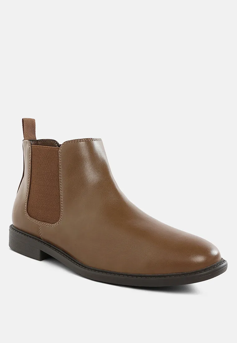 Fraser Faux Leather Pull Tabs Boots