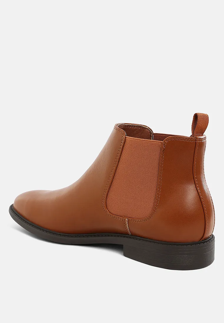 Fraser Faux Leather Pull Tabs Boots