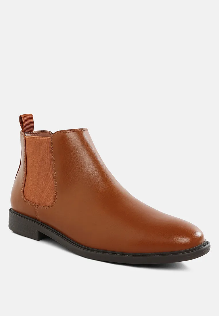 Fraser Faux Leather Pull Tabs Boots