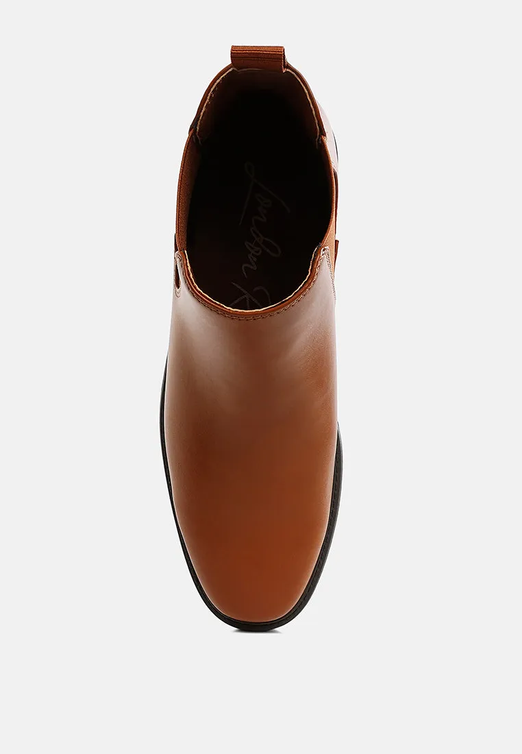 Fraser Faux Leather Pull Tabs Boots