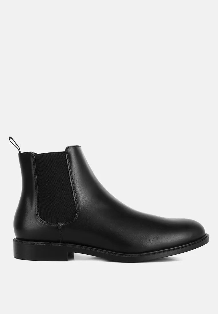 Fraser Faux Leather Pull Tabs Boots