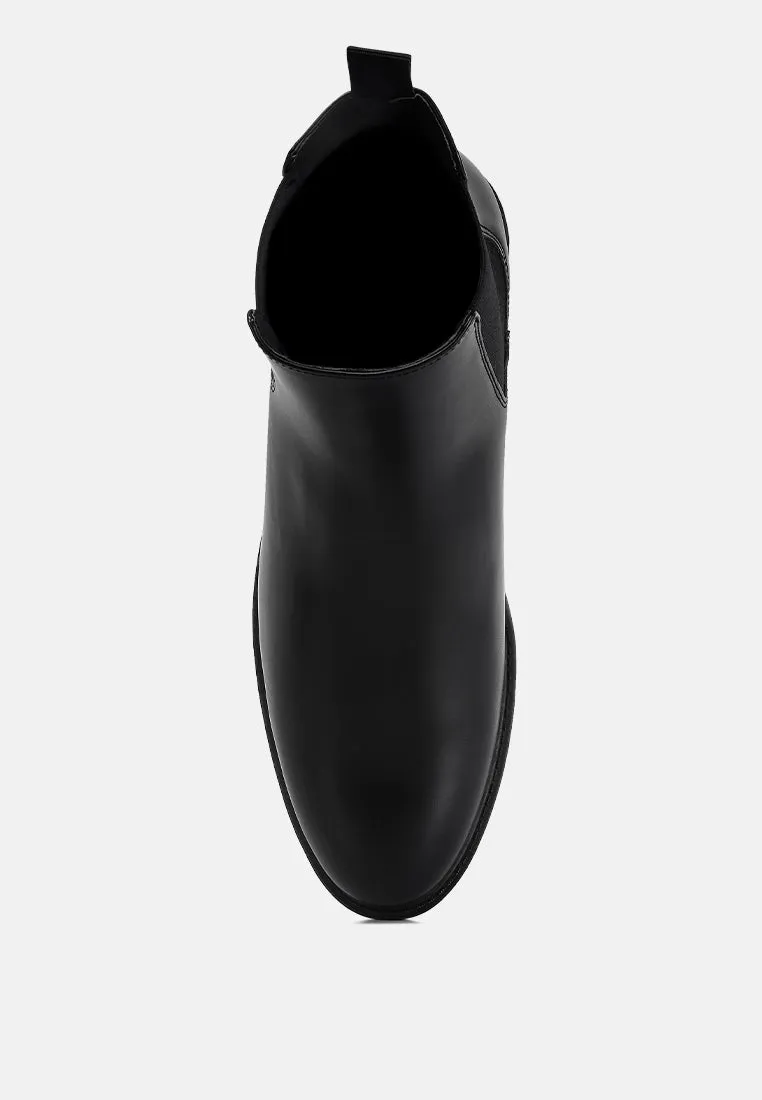 Fraser Faux Leather Pull Tabs Boots