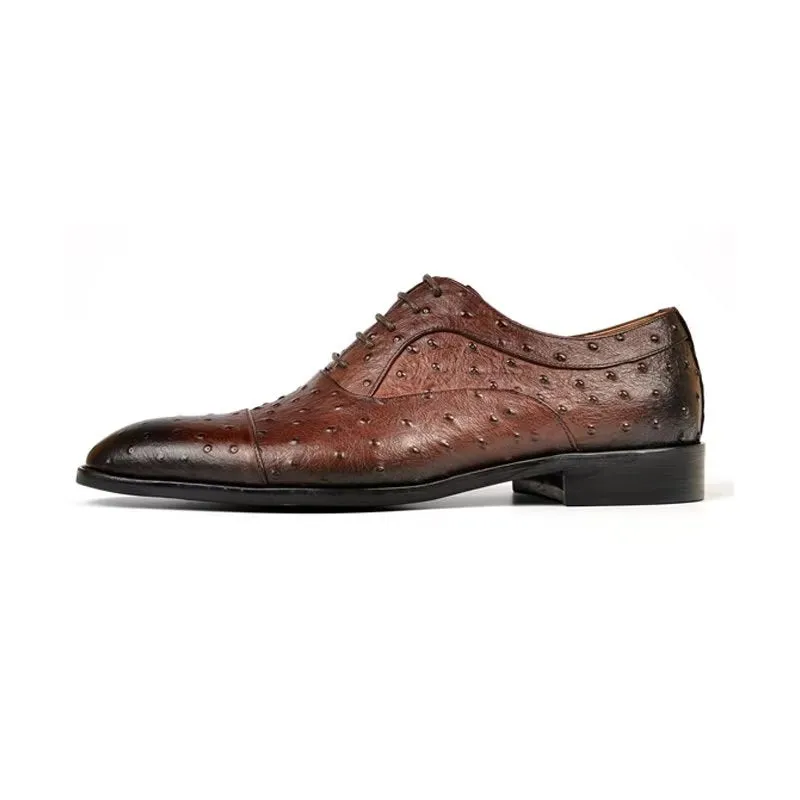 LuxeLeather Exotic Pattern Sophisticated Oxford Dress Shoes