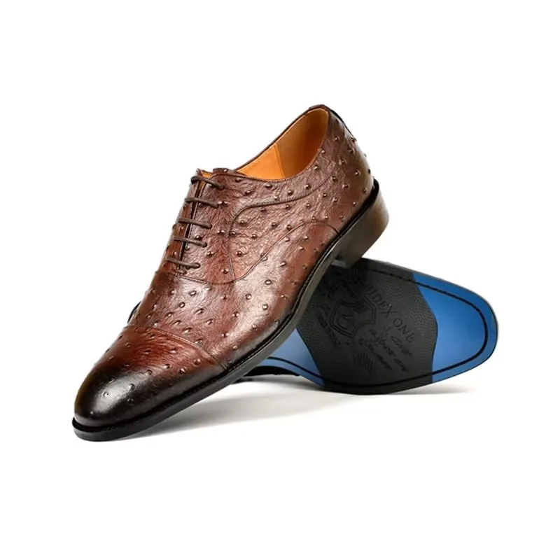 LuxeLeather Exotic Pattern Sophisticated Oxford Dress Shoes
