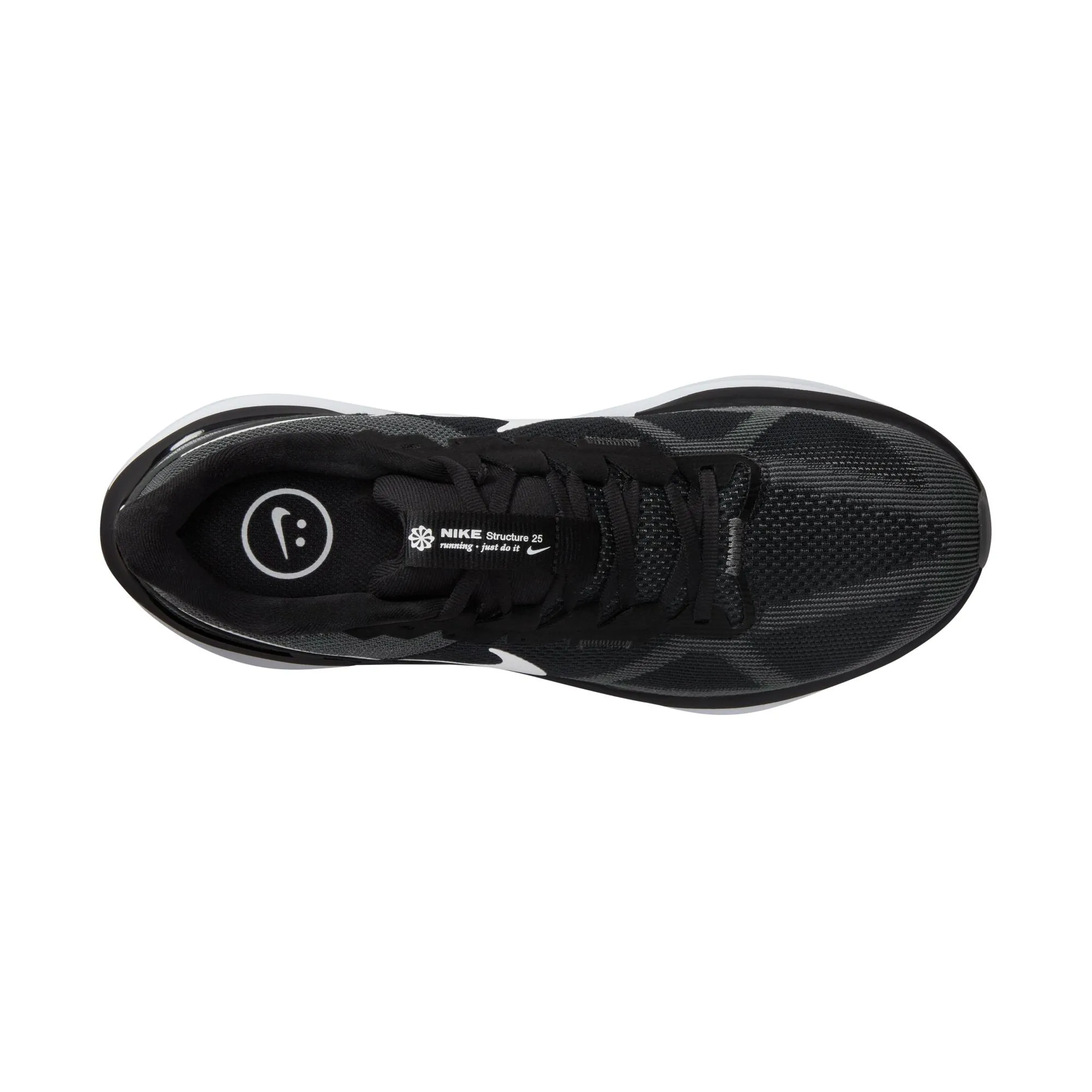 Nike Men's Structure 25 Wide Fit Running Shoes Black / White / Iron Grey