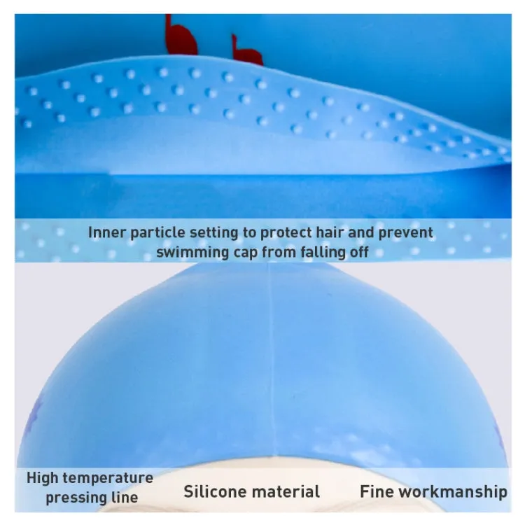 Printed Silicone Swimming Cap Waterproof Swimming Cap for Long Hair, Size:One Size(Gray)
