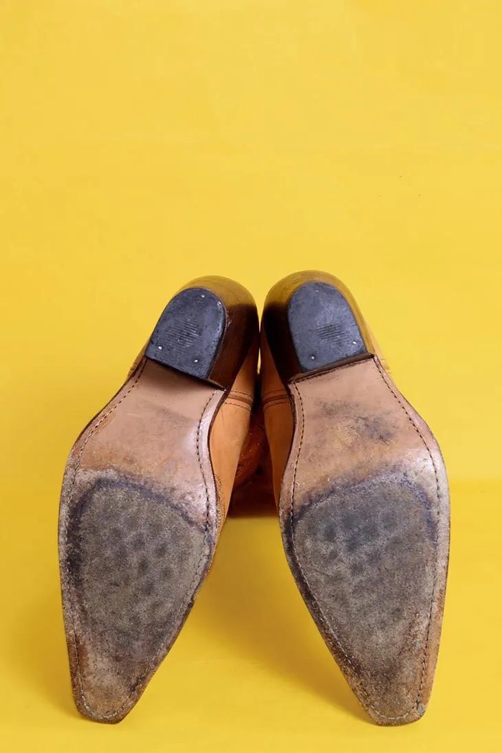 Tan Leather Cowboy Boots